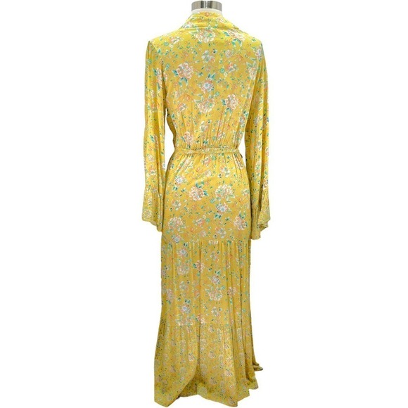 Chelsea & Violet NWT Floral Print Yellow Flowing Dusty Citron Duster Kimono Med - Picture 5 of 15